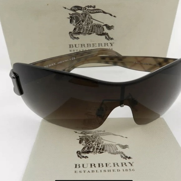 Burberry Accessories - Burberry Sunglasses Brown Metal Shield Frame